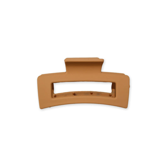 Light brown matte hair claw, medium size, suitable for everyday wear