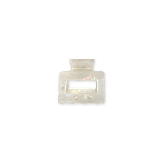 Pearl iridescent square hair claw, small,   stylish and eye-catching