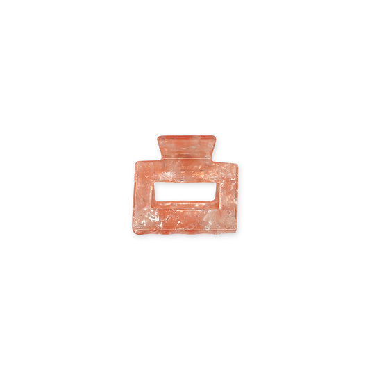 Pink iridescent square hair claw, small, perfect for everyday wear