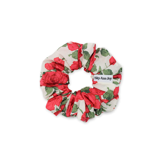 Liberty fabric Carline Rose hair scrunchie, soft and luxurious, suitable for everyday wear