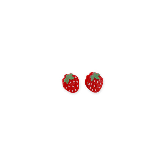 Red strawberry hair claws with glitter accents, two piece set, perfect for summer days