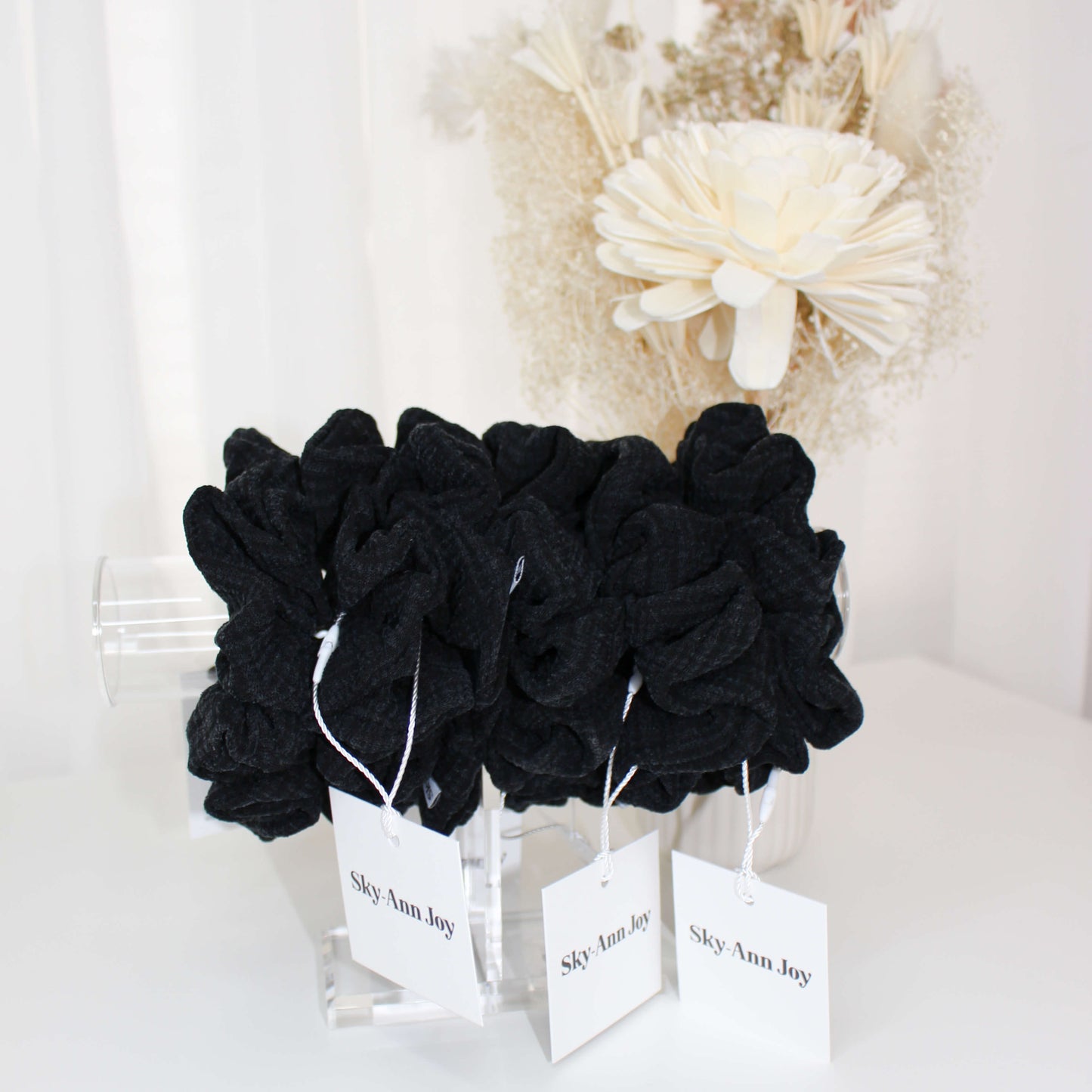 Textured Scrunchie - Black - Classic